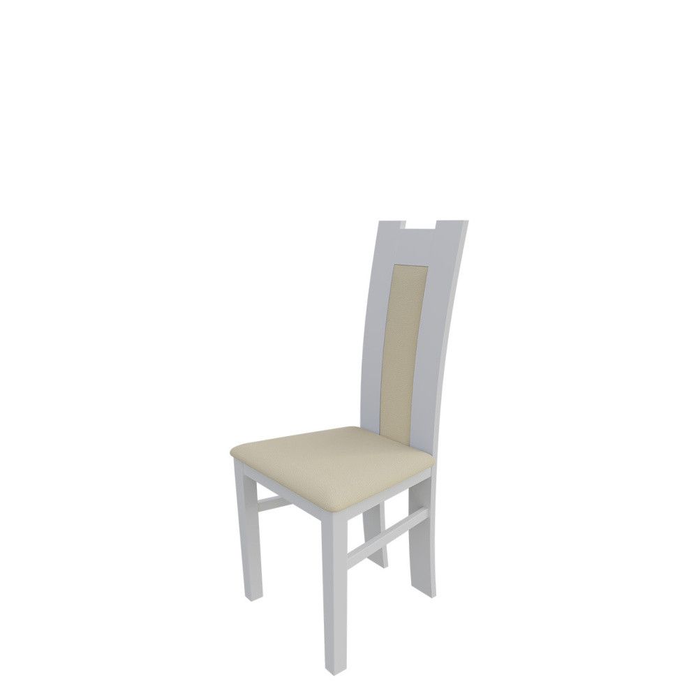 Veneti Jedálenská stolička MOVILE 18 - biela / béžová ekokoža